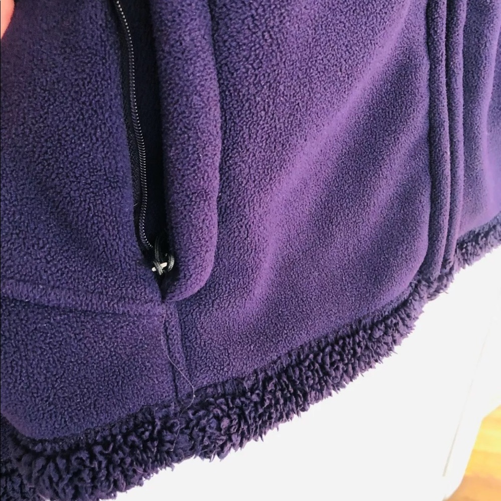 Green Tea fuzzy Sherpa lined zip fleece jacket - Picture 7 of 13